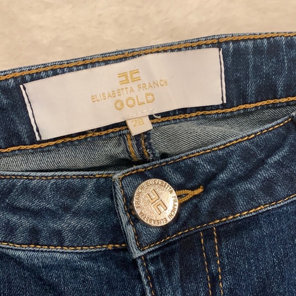 Elisabetta Franchi Gold Skinny Crop Denim Jeans - Picture 11 of 14
